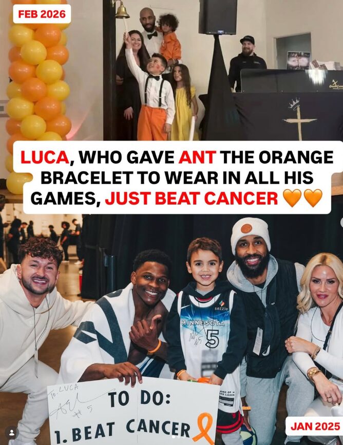 Collage from the Luca story - a young fan who beat cancer